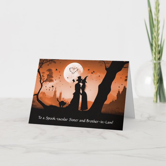 Carte Soeur et frère en droit Mari Halloween (Devant)
