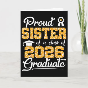 Carte Sœur fière d'une promotion 2026 Senior diplômée dr