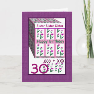 Carte SOEUR - Joyeux 30e anniversaire