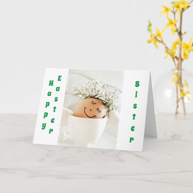 CARTE ***SOEUR*** JOYEUX PÂQUES (Fleur jaune)