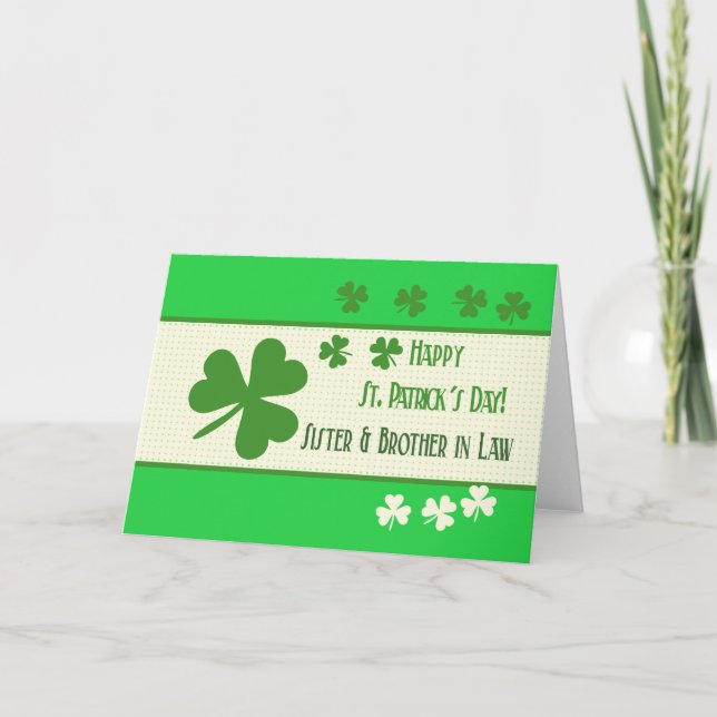 Carte Soeur & Mari Bonne Saint Patrick Joyeuse Journée (Devant)