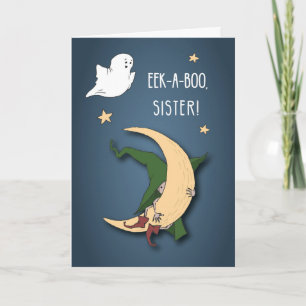 Carte Soeur Première Halloween Baby Peek A Boo Witch