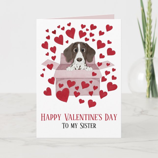 Carte Soeur Puppy dans la boîte Valentine's (Devant)