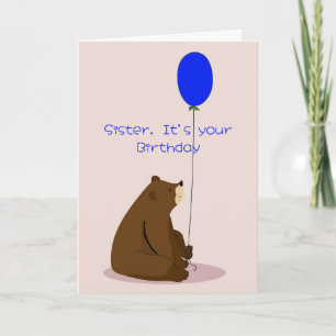 Carte Soeur Se Sent Bleu À Propos D'Anniversaire Mignonn