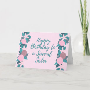 Carte Soeur spéciale Frame Floral
