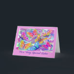 Carte Sœur spéciale Papillons roses<br><div class="desc">Une belle œuvre d'art de papillons roses créée par un designer britannique établi.</div>