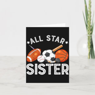 Carte Sœur Star de l'anniversaire garçon Basball Footbal