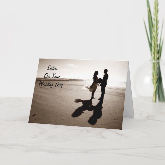 CARTE SOEUR SUR VOTRE MARIAGE JOUR-AMOUR/AMUSEMENT (Devant)