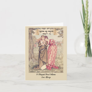 Carte Soeur victorienne vintage Anniversaire Sentimenal