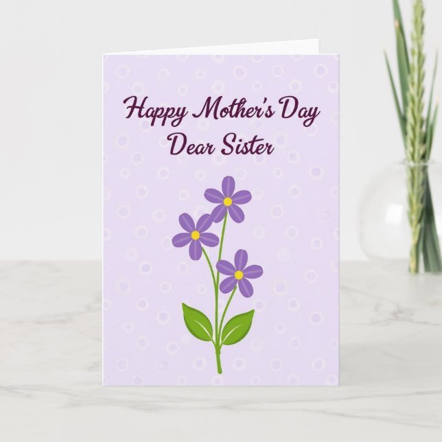 Carte sœur Violet Blossom (Devant)