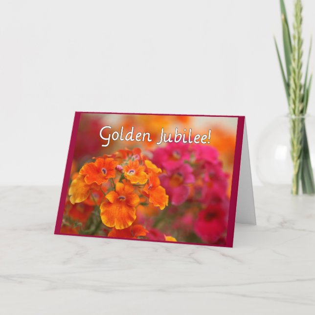 Carte Soeurs 50e Jubilé—Cadeaux de design floral (Devant)