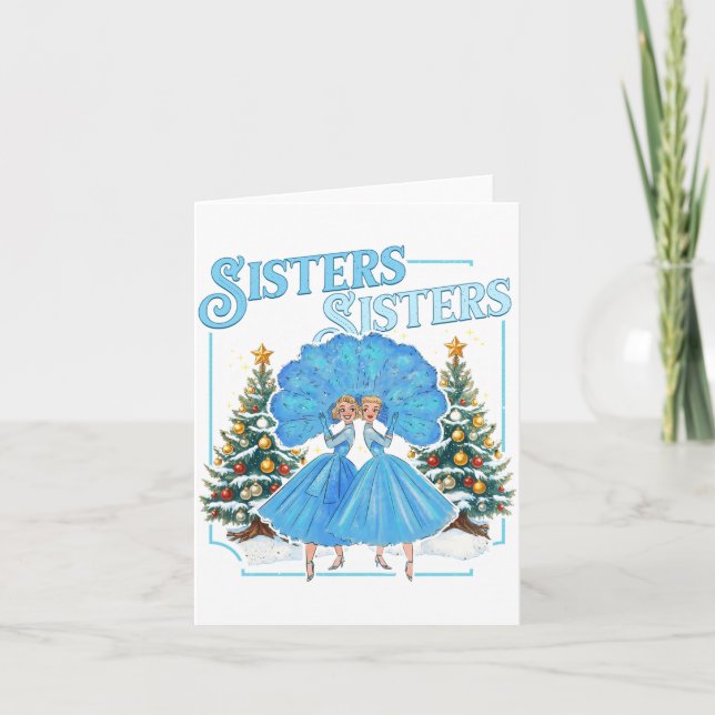 Carte Sœurs dévouées Noël blanc Joyeux Noël flocon de ne (Devant)