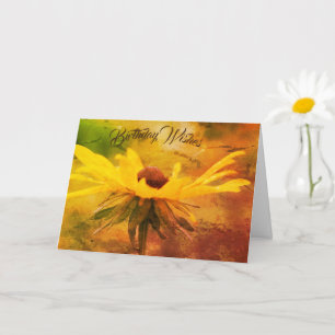 Carte Soft Black Eyed Susan Flower Art anniversaire