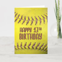 Carte Softball 13e anniversaire