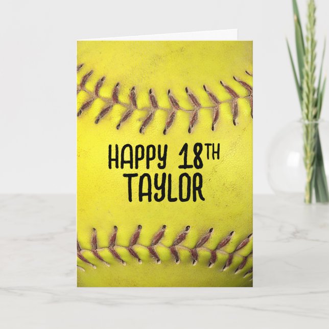 Carte Softball 18e anniversaire (Devant)