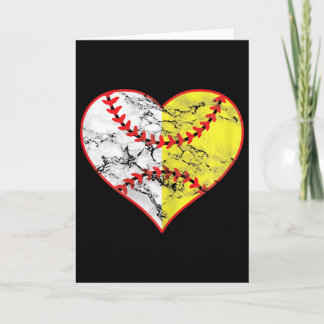 Carte Softball Cœur Maman Baseball Fête des Mères Meille