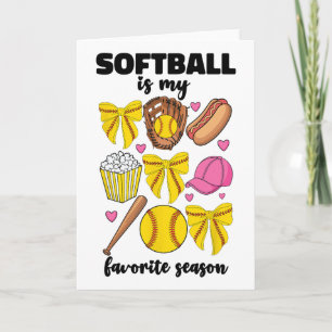 Carte Softball Est Ma Saison Préférée Softball Maman Fem