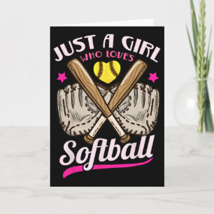 Carte Softball Juste Une Fille Qui Aime Softball Softbal