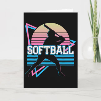 Carte Softball Player Retro 