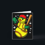 Carte Softball Santa Hat Snowman Xmas Funny Softball Chr<br><div class="desc">Softball Santa Hat Snowman Noël Funny Softball</div>
