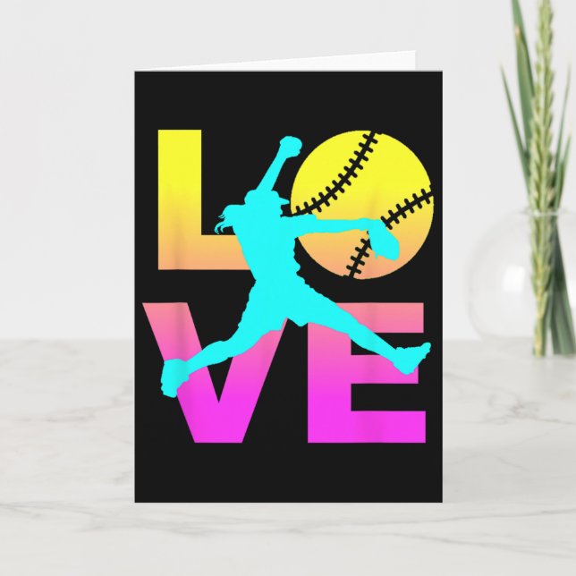 Carte Softball Shirts For Girls Love  (Devant)