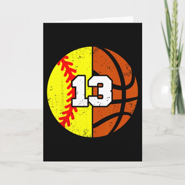 Carte Softll Sketll Number 13 Jersey Funny 13th Birthday (Devant)