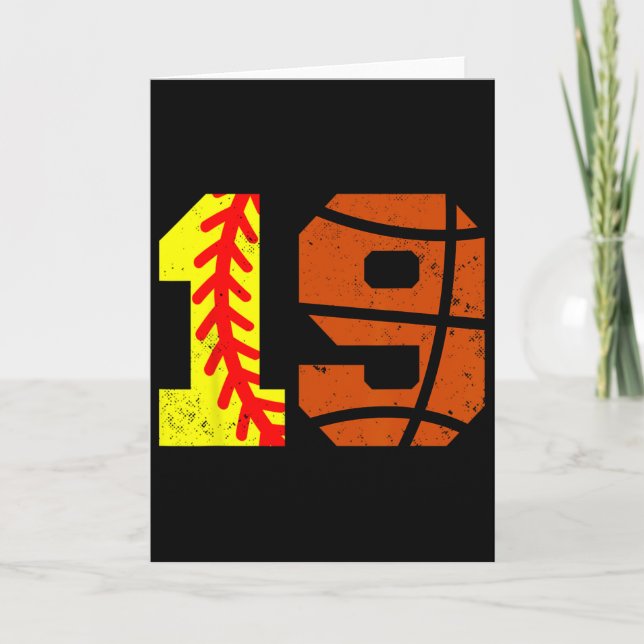 Carte Softll Sketll Number 19 Jersey Funny 19th Birthday (Devant)