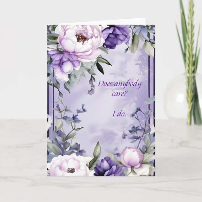 Carte Soins de Fleurs Lilas Clair (Devant)