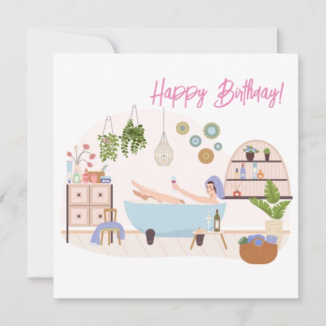 Carte Soins personnels spas Joyeux cadeau d'anniversaire (Devant)