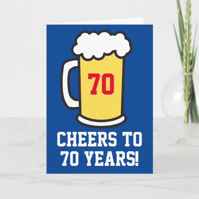Carte Soirée À 70 Anniversaire De Bière (Vierge À L'Inté (Devant)