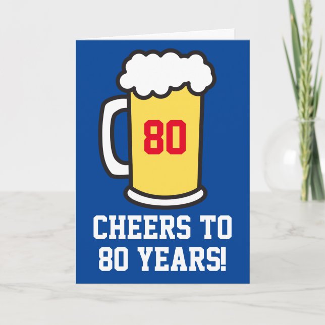 Carte Soirée À 80 Ans Bière Anniversaire (Vierge À L'Int (Devant)