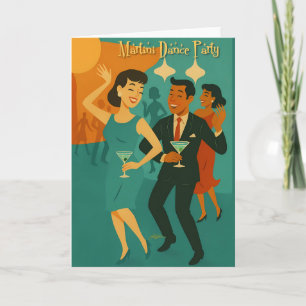 Carte Soirée Dansante Martini du Milieu du Siècle