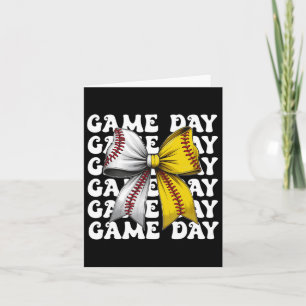 Carte Soirée de baseball Coquette Bow Jour Femmes Mama