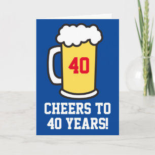 Carte Soirée De Bière De 40 Ans (Vierge À L'Intérieur)