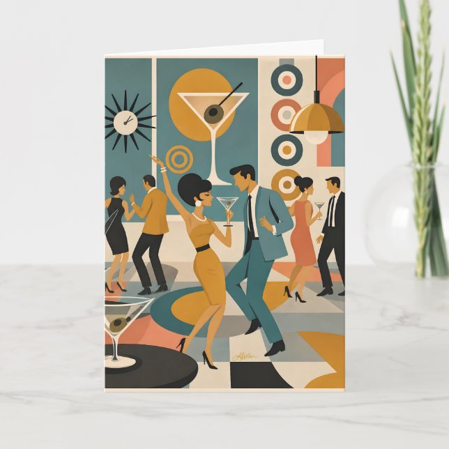 Carte Soirée de danse de cocktail Martini Hippie du mili (Devant)