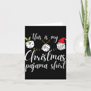 Carte Soirée de jeu de dés de Noël en pyjama Bunco pour