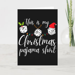 Carte Soirée de jeu de dés en pyjama de Noël Bunco 