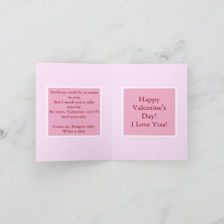 Carte Sois à moi, Saint-Valentin. Je te nourrirai de gât
