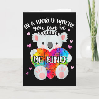 Carte Sois Gentil Koala Mignon Puzzle, Mois de la Sensib