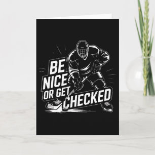 Carte Sois gentil ou fais-toi contrôler Funny Ice Hockey