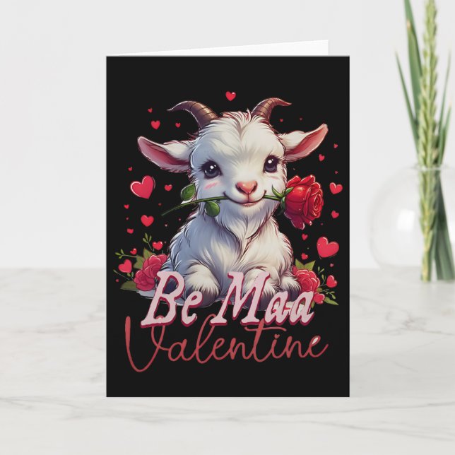 Carte Sois Ma Saint-Valentin Chèvre Coeur Mignonne Chèvr (Devant)