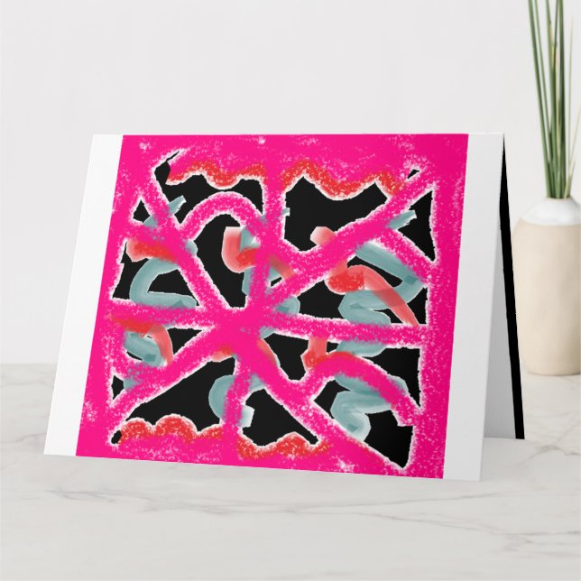 Carte Sois ma Saint-Valentin en rose rouge et noir (Devant)