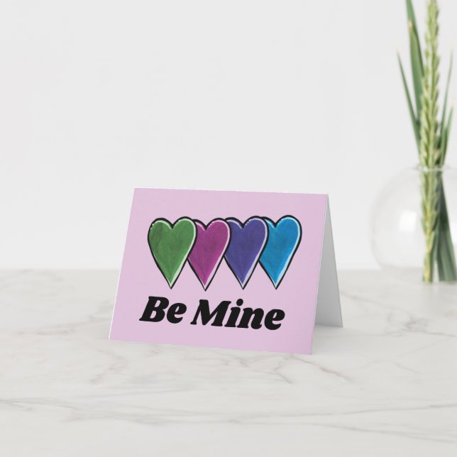 Carte Sois Mien Saint-Valentin Cœurs Amoureux Mignon (Devant)