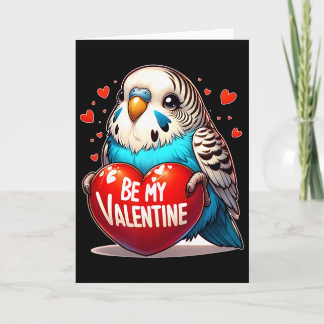 Carte Sois mon cœur de perruche de la Saint-Valentin  (Devant)