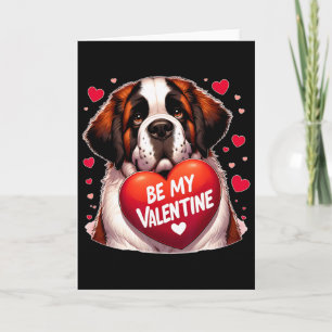 Carte Sois mon Saint-Bernard de la Saint-Valentin Cœur