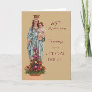Carte Soixante-cinquième anniversaire d'ordination avec