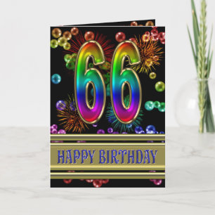 Carte soixante-sixième Anniversaire avec des bulles et