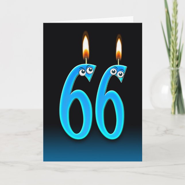 Carte soixante-sixième Bougies d'anniversaire (Devant)