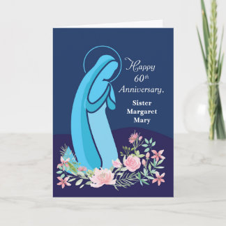 Carte Soixantième 60e anniversaire de la vie religieuse