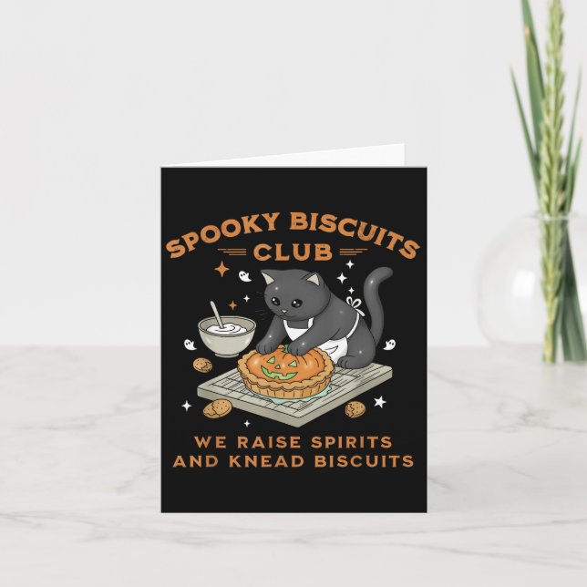 Carte Soky Biscuits Club Chat noir Citrouille Halloween  (Devant)